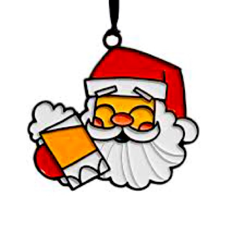 New Santa with beer ornament